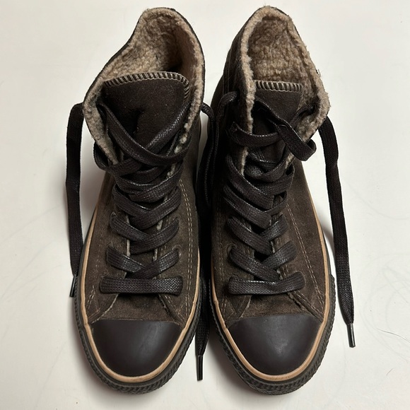 Brown Sherpa Converse Sneakers - Picture 1 of 10